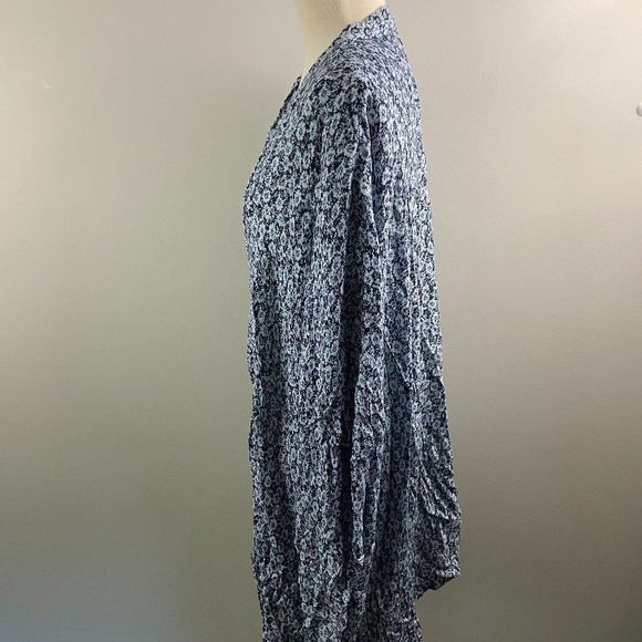 NWT TREASURE + BOND Blue Floral Long Cardigan (O/S) - Picture 4 of 9